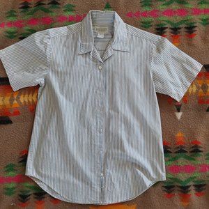 Lands End Short Sleeve Button Up Top